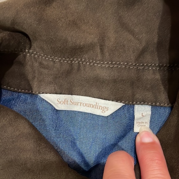 Soft Surroundings Urbina Denim Dress Coat L - Picture 3 of 8